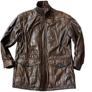 Vintage Tip Top Tailors Men's Rich Brown Leather Field Jacket